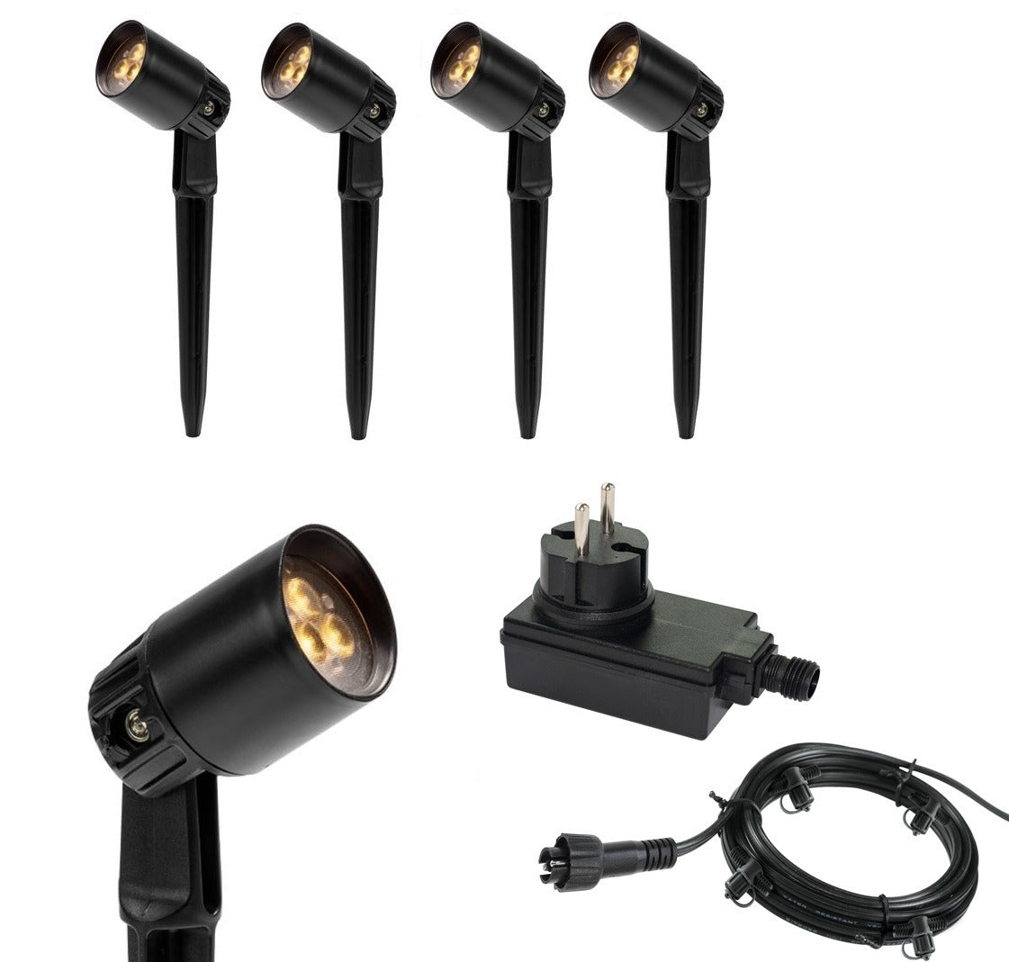 4x LED tuin lamp - 12V - 2 watt - basic - complete set 4x LED tuin lamp - 12V - 2 watt - basic - complete set
